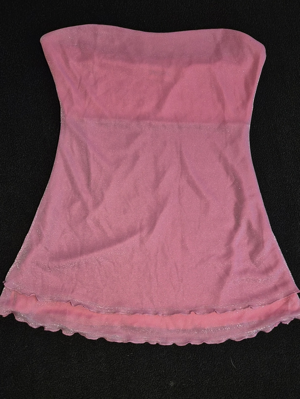 💕Pink Sparkle Strapless Babydoll Dress💕